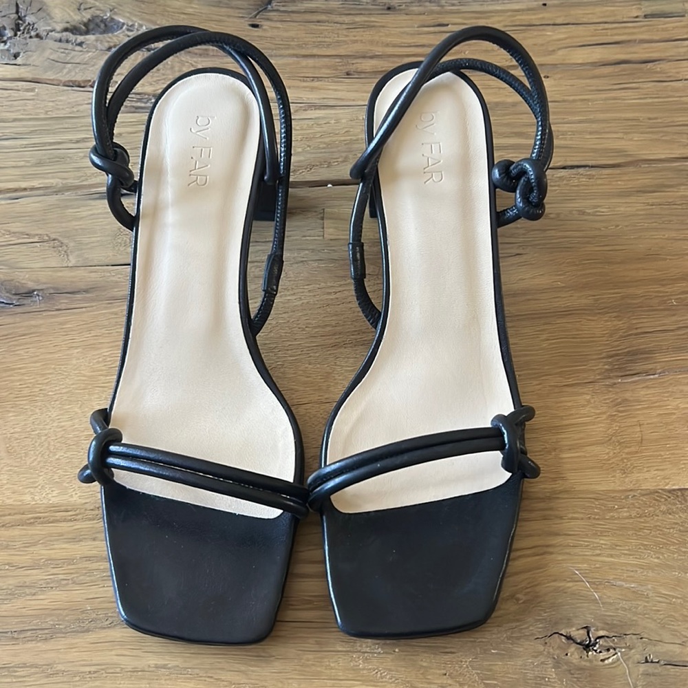 By Far Black Heeled Sandals